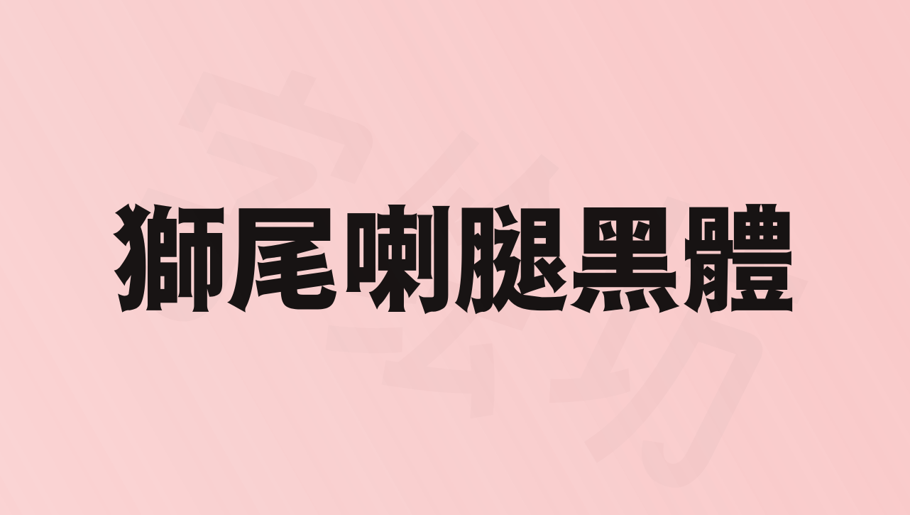 獅尾喇腿黑體