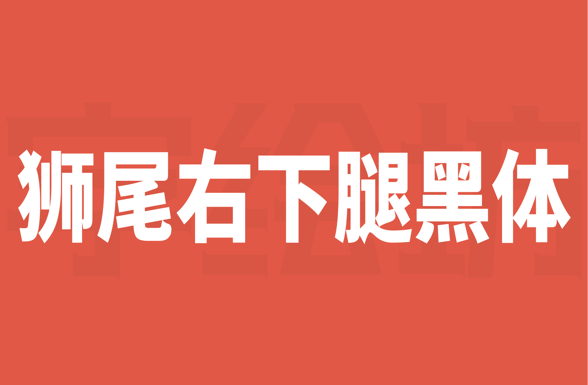 狮尾右下腿黑体